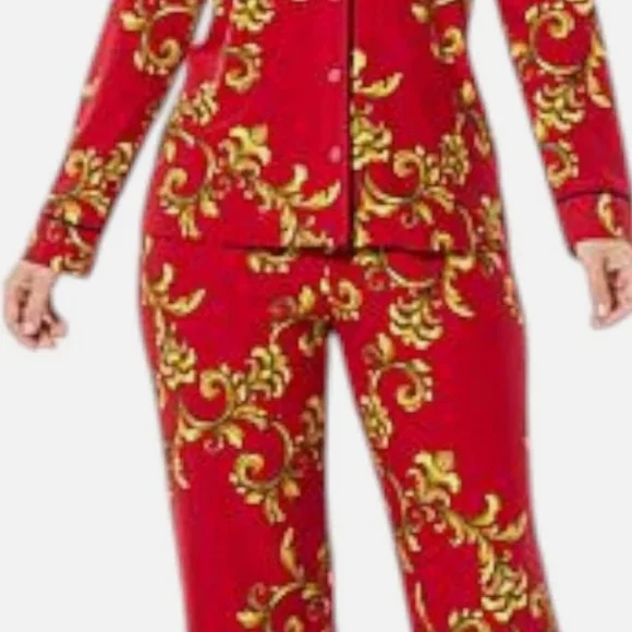 IMAN Red and Gold Pajama Set - Picture 3 of 5